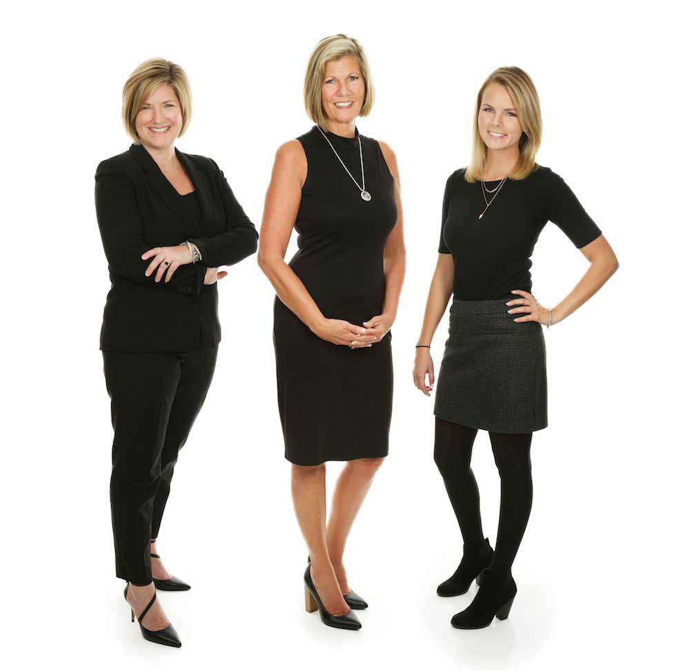 Staff portrait of 3 business women in Guelph
