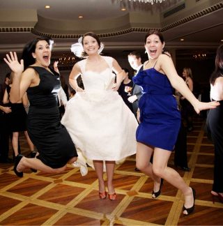 Bride and guests party at a Guelph wedding venue.
